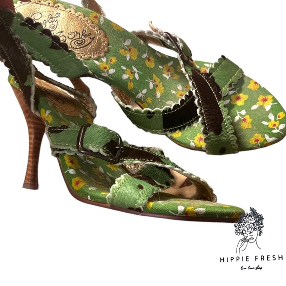Naughty Monkey Green Strappy Heeled Sandals Size 7 - Picture 3 of 6